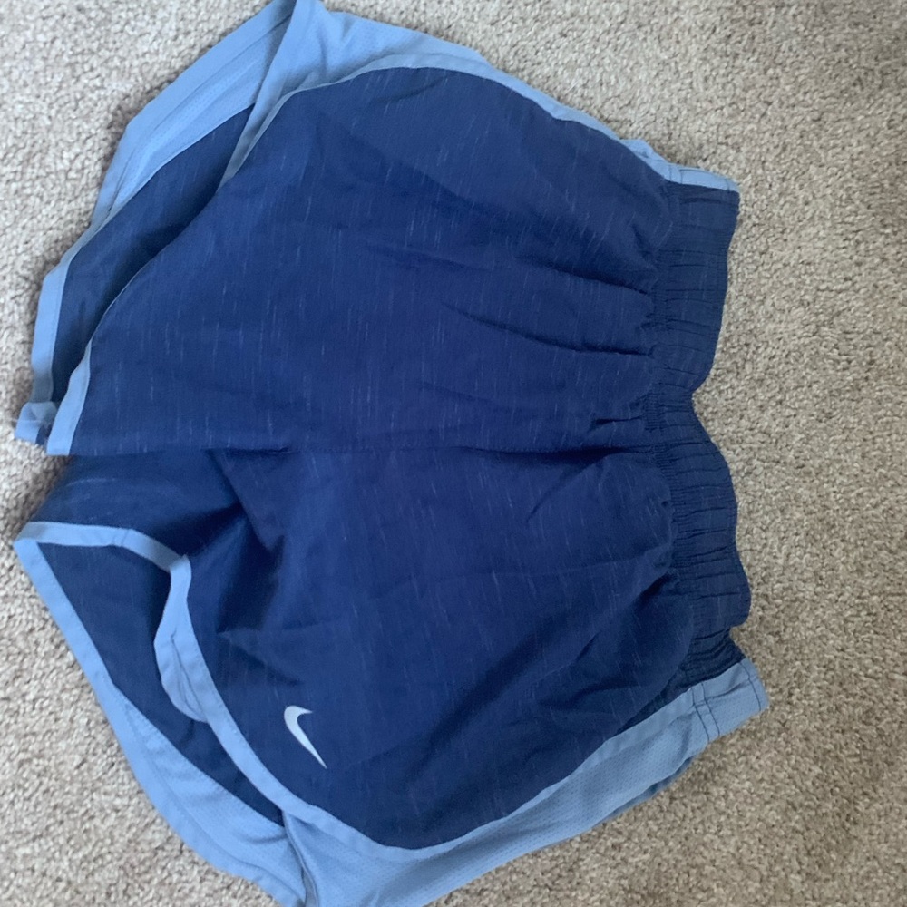 Nike athletic dark/ light blue shorts